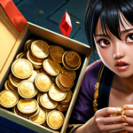 ** A close-up of a Blade & Soul character looking disappointed while opening a "lucky box." Gold coins are scattered around, but the items revealed are common and undesirable. The overall tone is slightly humorous but relatable to the frustration of poor loot box outcomes. The title on the image is in Vietnamese: "Hên Xui" Thật Sự Là Gì?

**