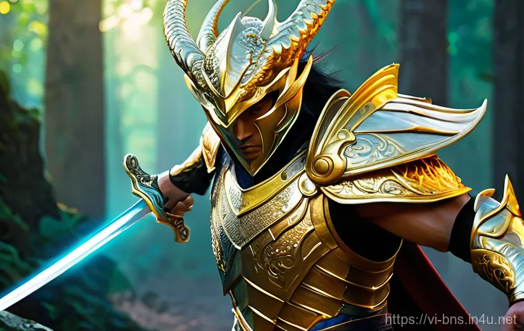 블레이드앤소울 무공패 특성 - **Prompt 1: Divine Dragon's Fury**
    A heroic male Swordsman, embodying Vietnamese martial arts ae...