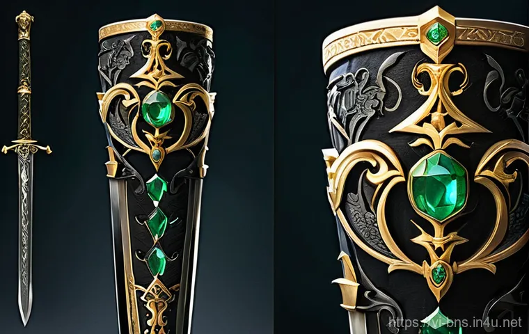 블레이드앤소울 무기 스킨 변경법 - **Prompt:** A mesmerizing close-up of a magical staff, adorned with a large, faceted crystal that pu...