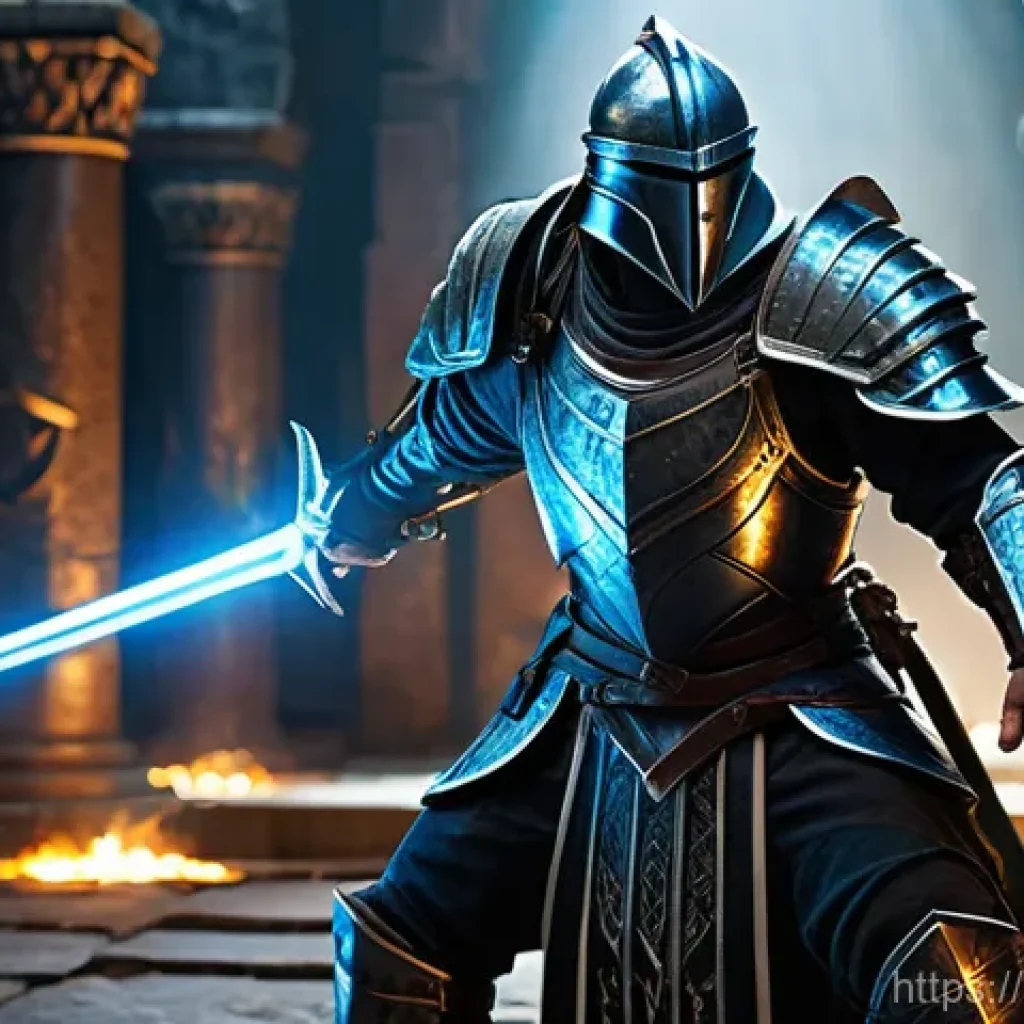 블레이드앤소울 통계 기반 직업 추천 - **Blade Master in Defensive Stance:**
    A majestic male Blade Master, fully clothed in intricate, ...