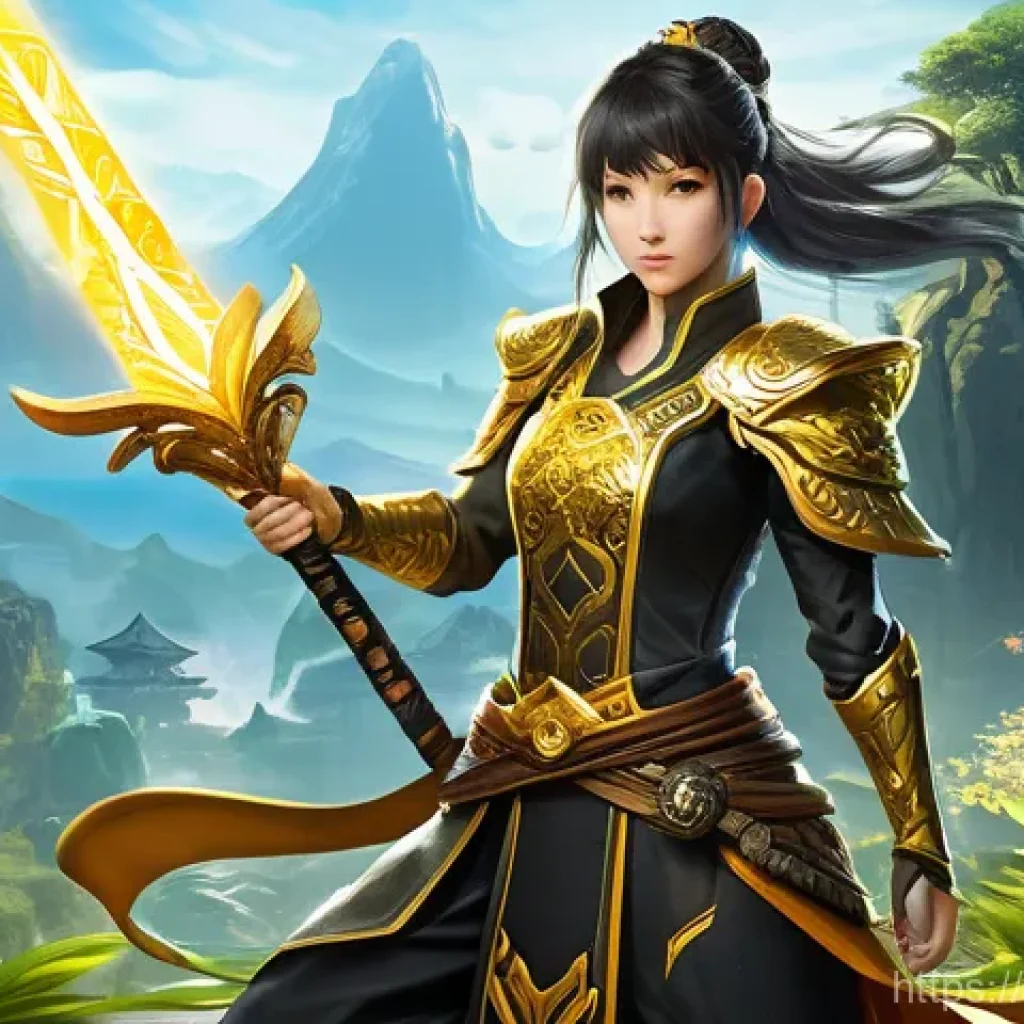 블레이드앤소울 빠른 레벨업 공략 - **"A determined female martial artist from Blade & Soul NEO, with flowing dark hair and intricate go...