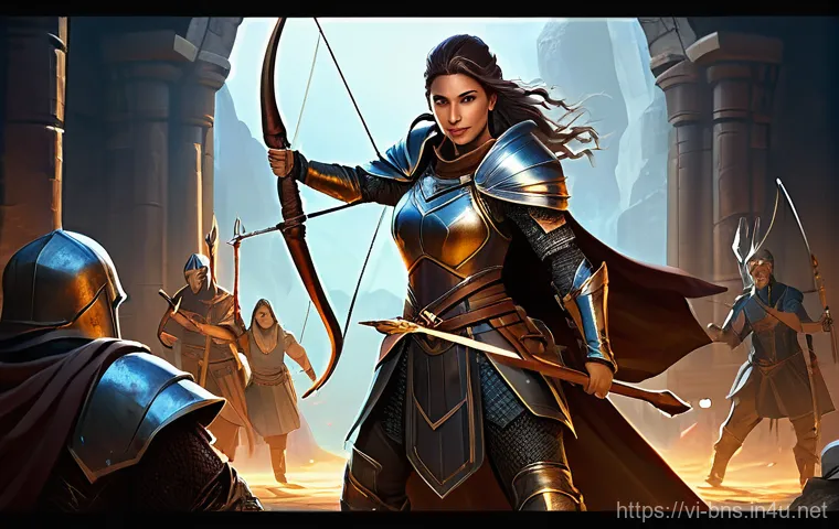 블레이드앤소울 전투 난이도 설계 - **Dynamic Skill-Based Combat in a Fantasy Arena:**
    A female martial artist, wearing a form-fitti...