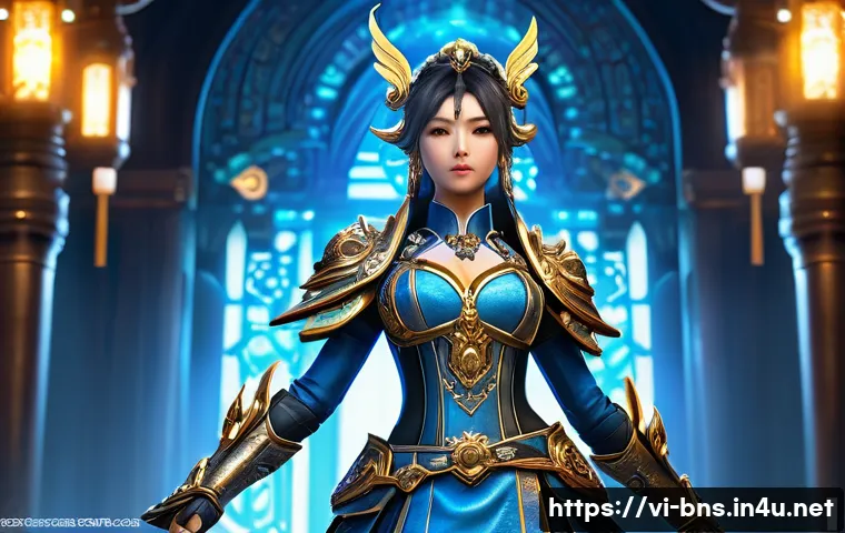 블레이드앤소울 특화 세트 효과 - A majestic female Force Master from Blade & Soul NEO Classic, standing in a confident, powerful pose...