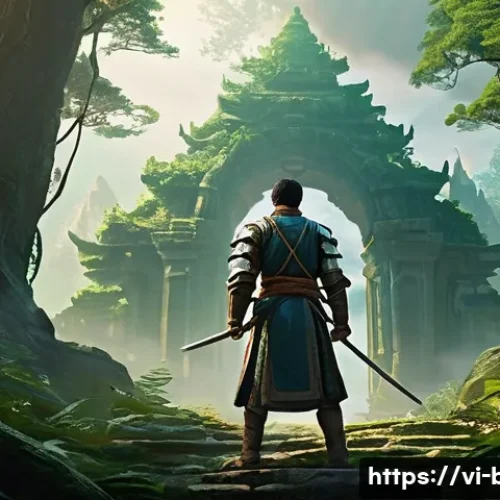 블레이드앤소울 신규 유저 패키지 - **Prompt:** A vibrant, fantastical world with towering, ancient structures and lush landscapes. In t...